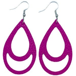 Faux Leather Teardrop Dangle Earrings